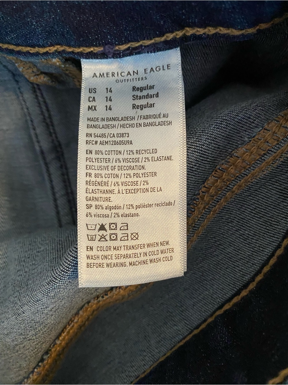American Eagle Outfitters Kick Boot Crop Dark Navy Jeans - Picture 5 of 5